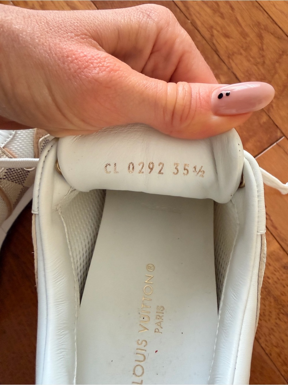 Louis Vuitton Beige, White & Gold Runaway Sneakers - Picture 5 of 6